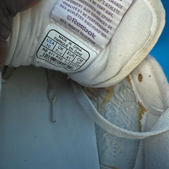 Reebok Classic Shoes RB409 Women White Purple Accent Leather Sneakers Sz 10 - Picture 6 of 6